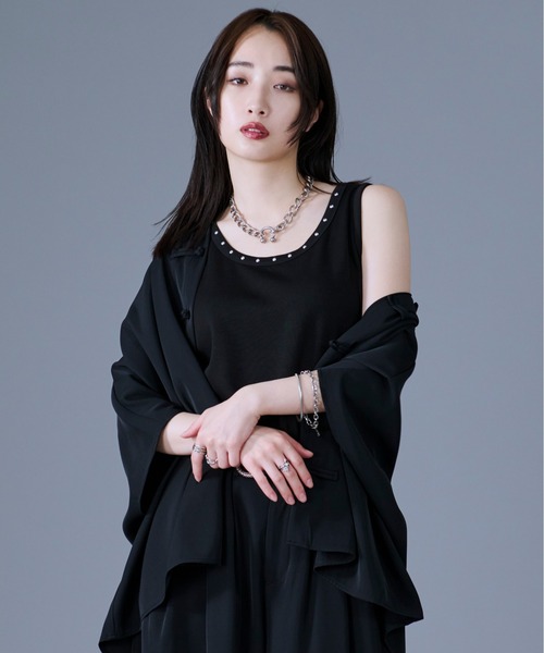 Ellno Loset(エルノロゼット)の「スタッズタンクトップ(タンクトップ・メンズ・オフホワイト/ブラック・SMALL/LARGE/MEDIUM)」の21枚目の写真