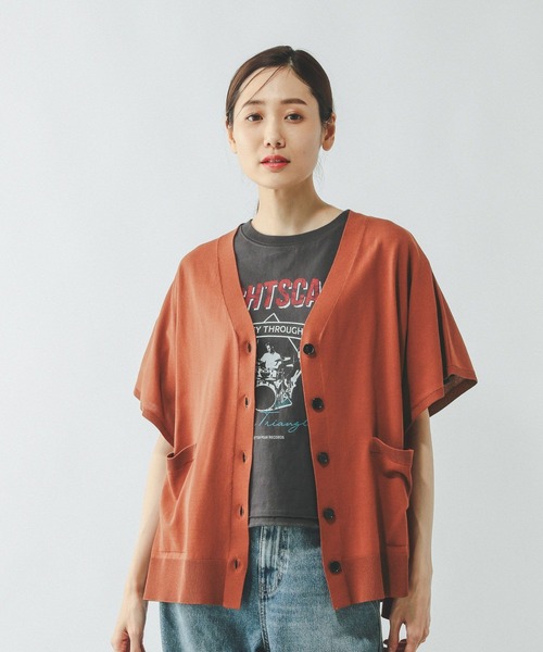 GLOBAL WORK(グローバルワーク)の「スッキレイさらさらカーディガン半袖/320425(カーディガン/ボレロ・レディース・ブルー系その他6/グレイッシュベージュ/ブラック/テラコッタ/シルバー・LARGE/MEDIUM)」の6枚目の写真