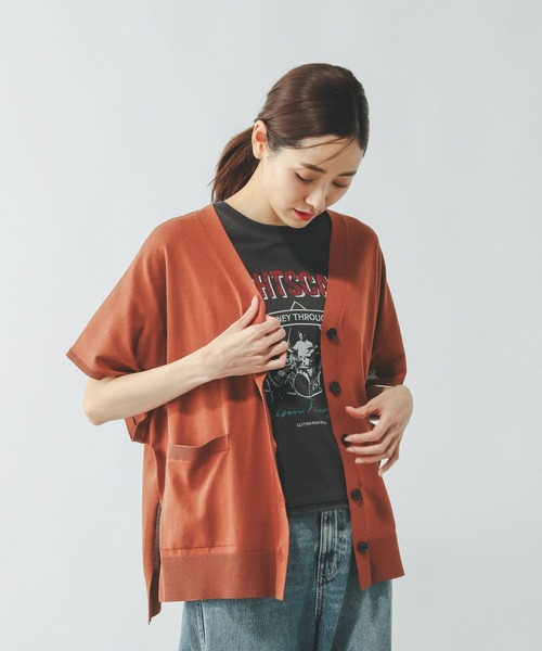 GLOBAL WORK(グローバルワーク)の「スッキレイさらさらカーディガン半袖/320425(カーディガン/ボレロ・レディース・ブルー系その他6/グレイッシュベージュ/ブラック/テラコッタ/シルバー・LARGE/MEDIUM)」の8枚目の写真