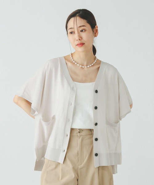 GLOBAL WORK(グローバルワーク)の「スッキレイさらさらカーディガン半袖/320425(カーディガン/ボレロ・レディース・ブルー系その他6/グレイッシュベージュ/ブラック/テラコッタ/シルバー・LARGE/MEDIUM)」の11枚目の写真