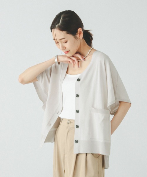 GLOBAL WORK(グローバルワーク)の「スッキレイさらさらカーディガン半袖/320425(カーディガン/ボレロ・レディース・ブルー系その他6/グレイッシュベージュ/ブラック/テラコッタ/シルバー・LARGE/MEDIUM)」の12枚目の写真