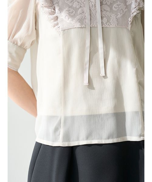 SNIDEL - 最終値下げSNIDEL 楊柳シフォンレースブラウス セール】楊柳シフォンレースブラウス（シャツ/ブラウス