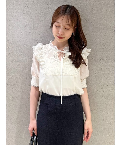 SNIDEL 楊柳シフォンブラウス MIX スナイデル SNIDEL 楊柳シフォンブラウス （MIX） -靴