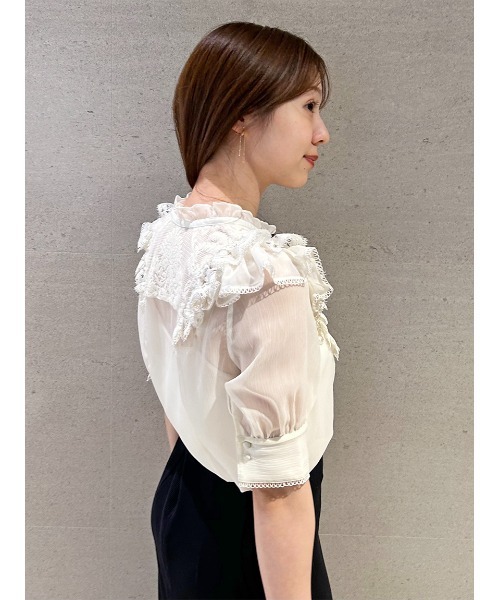楊柳シフォンレースブラウス snidel 楊柳シフォンレースブラウス(シャツ・ブラウス)｜トップス