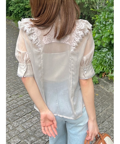 楊柳シフォンレースブラウス snidel 楊柳シフォンレースブラウス(シャツ・ブラウス)｜トップス