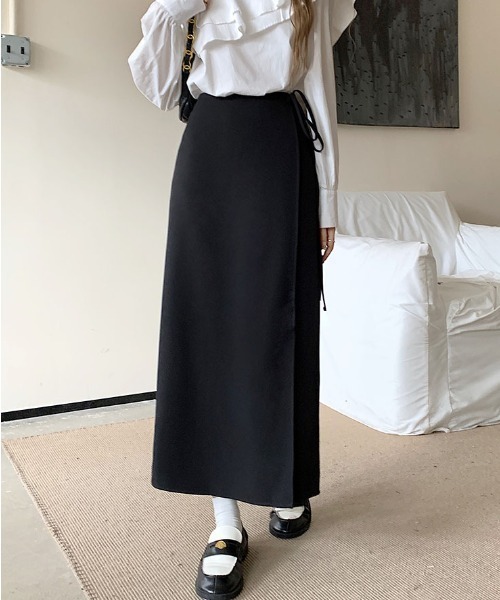 gossip！ロサンゼルス（ゴシップロサンゼルス）の「ラップデザインナロースカート（スカート・レディース・グレー/ブラック/ブラウン・S/M）」の9枚目の写真