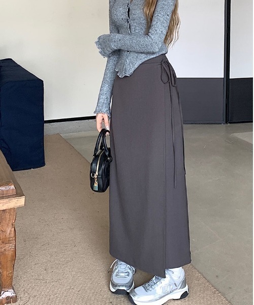 gossip！ロサンゼルス（ゴシップロサンゼルス）の「ラップデザインナロースカート（スカート・レディース・グレー/ブラック/ブラウン・S/M）」の15枚目の写真