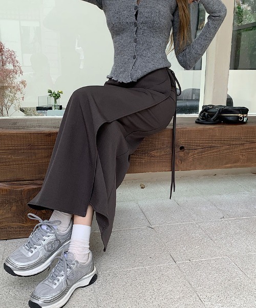 gossip！ロサンゼルス（ゴシップロサンゼルス）の「ラップデザインナロースカート（スカート・レディース・グレー/ブラック/ブラウン・S/M）」の11枚目の写真