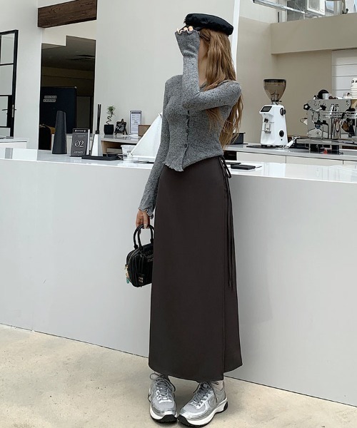 gossip！ロサンゼルス（ゴシップロサンゼルス）の「ラップデザインナロースカート（スカート・レディース・グレー/ブラック/ブラウン・S/M）」の14枚目の写真