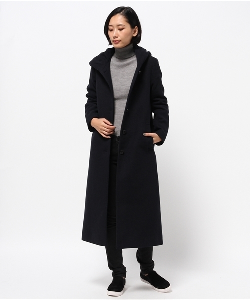 GLOBAL WORK（グローバルワーク）の「【一部店舗限定】マキシフードコート/567765（その他アウター・レディース・グレー/ブラック/ネイビー・MEDIUM/SMALL/LARGE）」の3枚目の写真