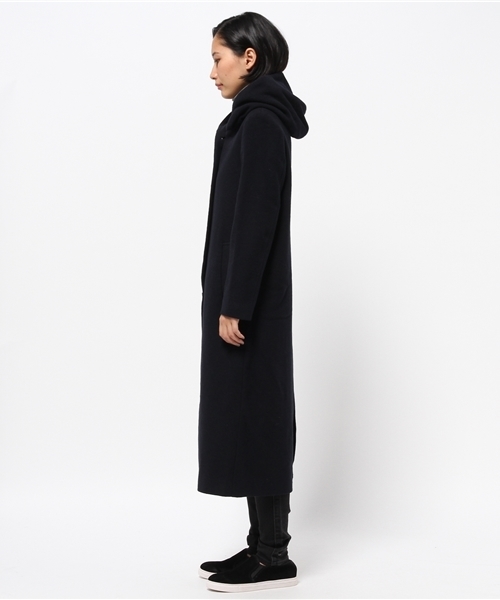 GLOBAL WORK（グローバルワーク）の「【一部店舗限定】マキシフードコート/567765（その他アウター・レディース・グレー/ブラック/ネイビー・MEDIUM/SMALL/LARGE）」の5枚目の写真