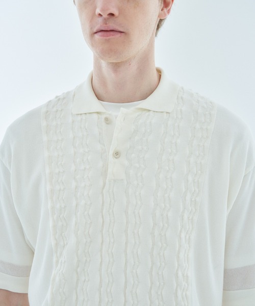 ESTNATION(エストネーション)の「ESTNATION / コットン デザインポロシャツ(ポロシャツ・メンズ・ブラック/オフホワイト/ダークグリーン・MEDIUM/LARGE)」の5枚目の写真