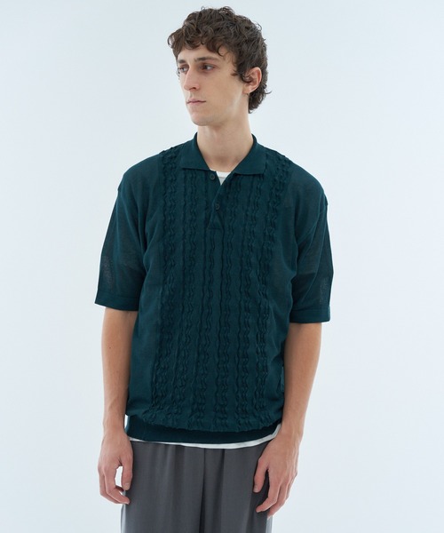 ESTNATION(エストネーション)の「ESTNATION / コットン デザインポロシャツ(ポロシャツ・メンズ・ブラック/オフホワイト/ダークグリーン・MEDIUM/LARGE)」の13枚目の写真