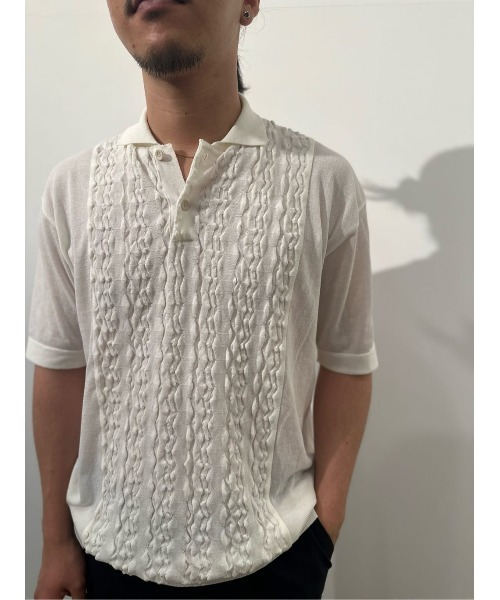 ESTNATION(エストネーション)の「ESTNATION / コットン デザインポロシャツ(ポロシャツ・メンズ・ブラック/オフホワイト/ダークグリーン・MEDIUM/LARGE)」の17枚目の写真