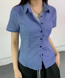 lilful（リルフル）の「スリムライン フロントボタン コンパクトアソート シンプル半袖シャツ（シャツ/ブラウス）」