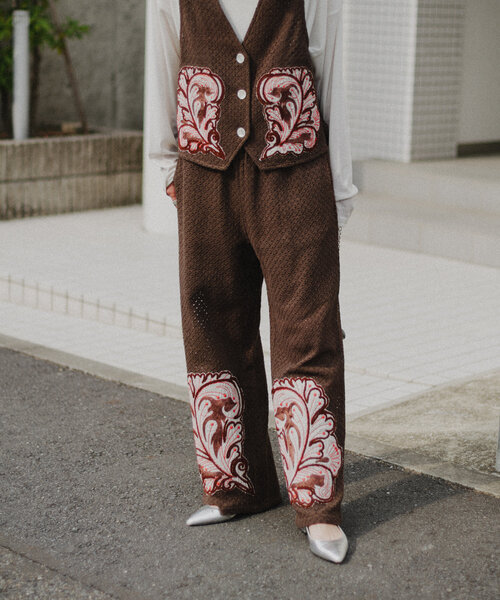 CIAOPANIC TYPY(チャオパニックティピー)の「aguniパッチワーク刺繍パンツ(その他パンツ・レディース・ベージュ/ブラウン・ONE SIZE)」の7枚目の写真