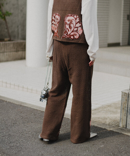 CIAOPANIC TYPY(チャオパニックティピー)の「aguniパッチワーク刺繍パンツ(その他パンツ・レディース・ベージュ/ブラウン・ONE SIZE)」の10枚目の写真