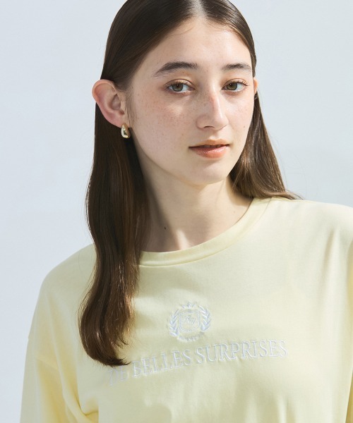 ketty(ケティ)の「ツヤ刺繍Tシャツ≪洗濯機で洗える≫(Tシャツ/カットソー・レディース・ホワイト/イエロー・M)」の7枚目の写真