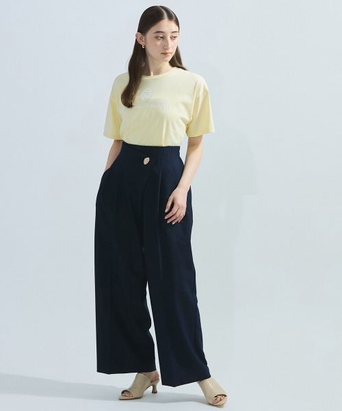 ketty(ケティ)の「ツヤ刺繍Tシャツ≪洗濯機で洗える≫(Tシャツ/カットソー・レディース・ホワイト/イエロー・M)」の12枚目の写真