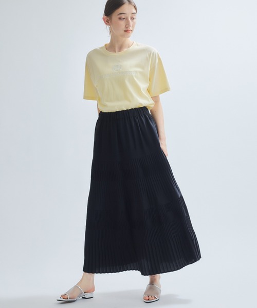 ketty(ケティ)の「ツヤ刺繍Tシャツ≪洗濯機で洗える≫(Tシャツ/カットソー・レディース・ホワイト/イエロー・M)」の6枚目の写真