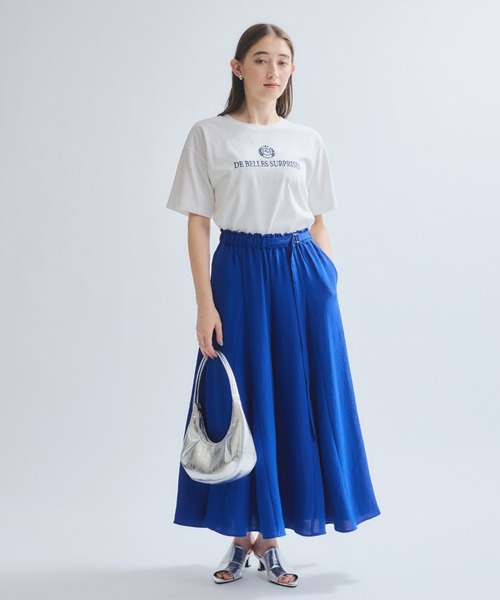 ketty(ケティ)の「ツヤ刺繍Tシャツ≪洗濯機で洗える≫(Tシャツ/カットソー・レディース・ホワイト/イエロー・M)」の13枚目の写真