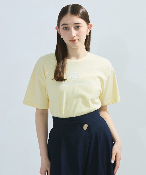 ketty(ケティ)の「ツヤ刺繍Tシャツ≪洗濯機で洗える≫(Tシャツ/カットソー・レディース・ホワイト/イエロー・M)」の9枚目の写真