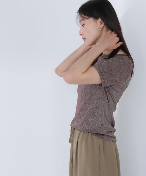 NATURAL BEAUTY BASIC(ナチュラルビューティーベーシック)の「◇ラメボートネックカットソー(Tシャツ/カットソー・レディース・ピンク/グレー/ダークブラウン・FREE)」の15枚目の写真