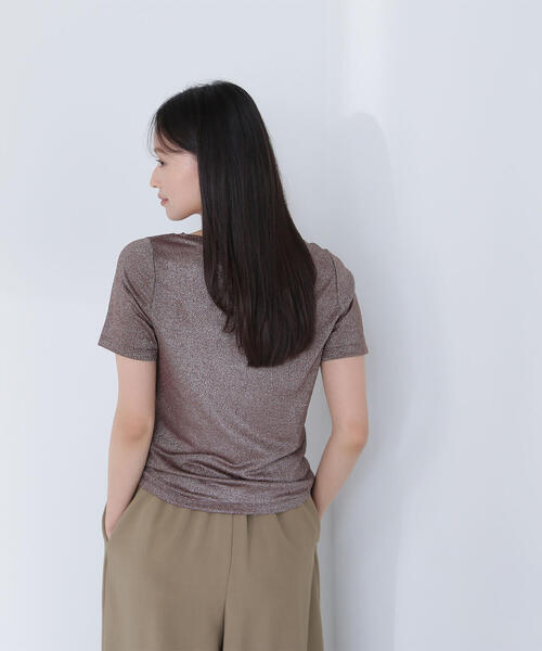 NATURAL BEAUTY BASIC(ナチュラルビューティーベーシック)の「◇ラメボートネックカットソー(Tシャツ/カットソー・レディース・ピンク/グレー/ダークブラウン・FREE)」の17枚目の写真