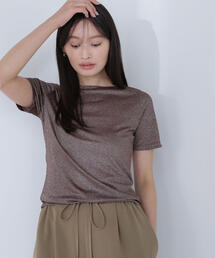 NATURAL BEAUTY BASIC | ◇ラメボートネックカットソー(Tシャツ/カットソー)