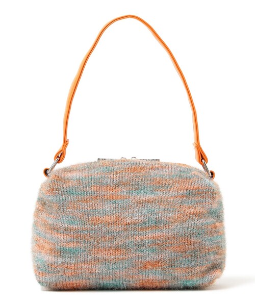 Ray BEAMS（レイビームス）の「ニット ミニ バッグ（トートバッグ・レディース・オレンジ/ネイビー・ONE SIZE）」の4枚目の写真