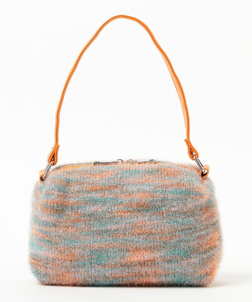 Ray BEAMS（レイビームス）の「ニット ミニ バッグ（トートバッグ・レディース・オレンジ/ネイビー・ONE SIZE）」の6枚目の写真