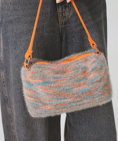 Ray BEAMS（レイビームス）の「ニット ミニ バッグ（トートバッグ・レディース・オレンジ/ネイビー・ONE SIZE）」の14枚目の写真