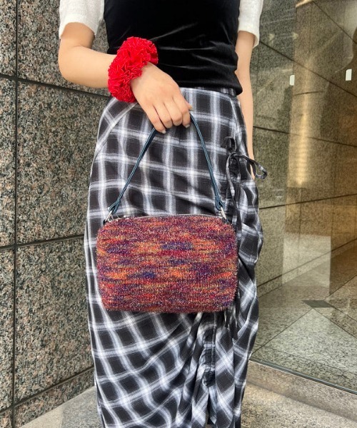 Ray BEAMS（レイビームス）の「ニット ミニ バッグ（トートバッグ・レディース・オレンジ/ネイビー・ONE SIZE）」の16枚目の写真