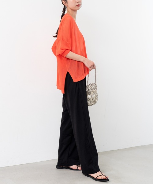 refinedworks（リファインドワークス）の「【refinedworks】定番アイテム の ポンチョカーディガン！（カーディガン/ボレロ・レディース・グレイッシュベージュ/ブラック/ホワイト/レッド・FREE）」の19枚目の写真