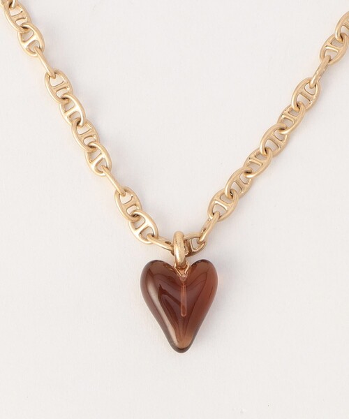 FREAK'S STORE（フリークスストア）の「ネコメ チェーン ハートネックレス/ハート マンテルネックレス（ネックレス・レディース・ブラック/ホワイト/レッド・ONE SIZE）」の3枚目の写真