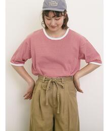 Samansa Mos2 | ◎ラウンドヘムボーダーカットソー(Tシャツ/カットソー)