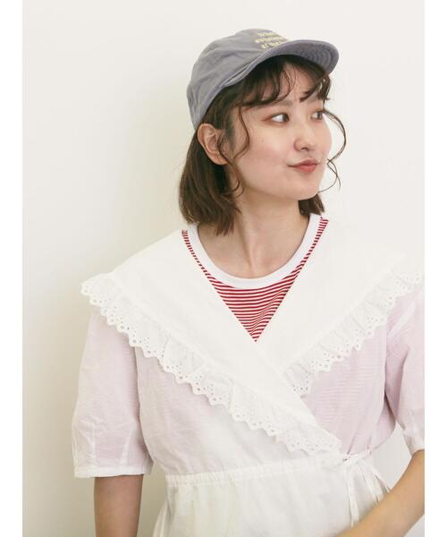 Samansa Mos2（サマンサ モスモス）の「◎ラウンドヘムボーダーカットソー（Tシャツ/カットソー・レディース・ブラック/グレー/レッド/ブルー・F）」の7枚目の写真