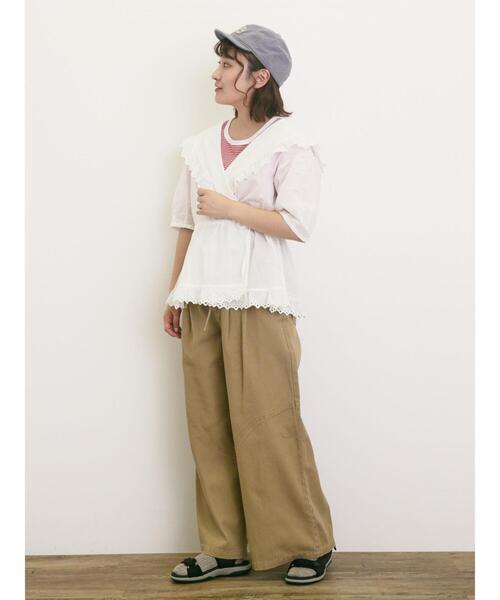 Samansa Mos2（サマンサ モスモス）の「◎ラウンドヘムボーダーカットソー（Tシャツ/カットソー・レディース・ブラック/グレー/レッド/ブルー・F）」の8枚目の写真