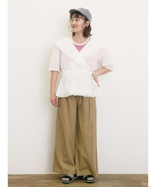 Samansa Mos2（サマンサ モスモス）の「◎ラウンドヘムボーダーカットソー（Tシャツ/カットソー・レディース・ブラック/グレー/レッド/ブルー・F）」の9枚目の写真