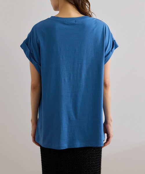 ROPE'（ロペ）の「ツイストフレンチスリーブTシャツ（Tシャツ/カットソー・レディース・ブラック/ブルー/ホワイト・FREE）」の6枚目の写真