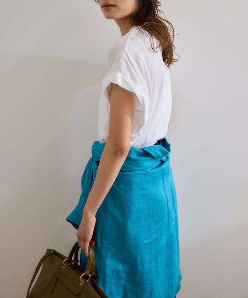 ROPE'（ロペ）の「ツイストフレンチスリーブTシャツ（Tシャツ/カットソー・レディース・ブラック/ブルー/ホワイト・FREE）」の13枚目の写真