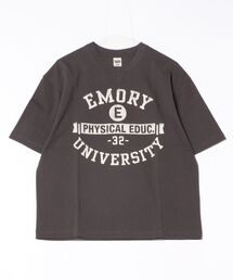 ビンテージ加工 ヘビー天竺ガゼット付き アメカジひび割れプリントTEE