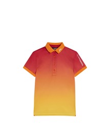 【J.LINDEBERG/GOLF】シーズンプリント袖ロゴ刺繍半袖シャツ