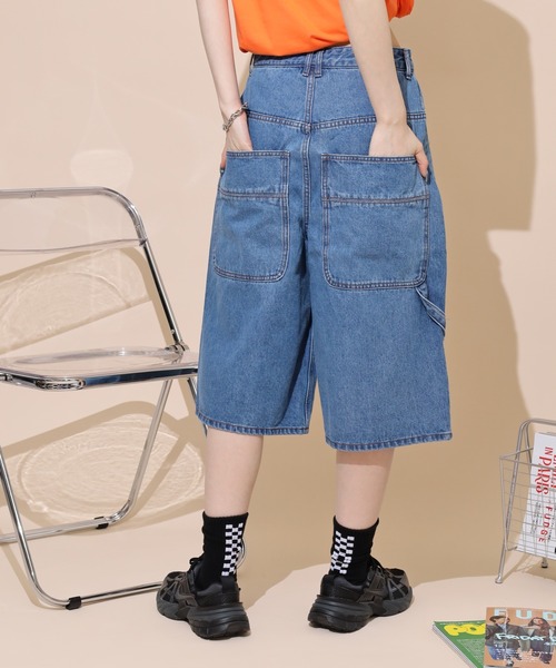 NERDY（ノルディ）の「ユニデニムバミューダパンツ（デニムパンツ・メンズ・ブラック/ブルー・L/M/S）」の6枚目の写真