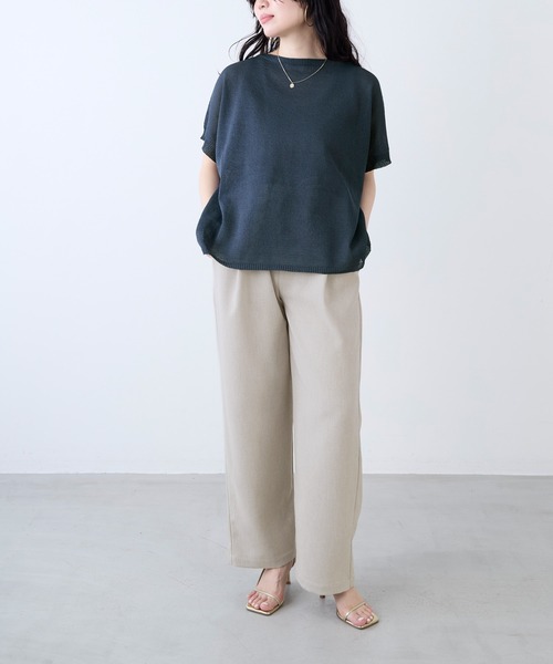 MICA&DEAL(マイカ&ディール)の「シアーハーフスリーブニット(ニット/セーター・レディース・ライトブルー/ホワイト/ベージュ/ネイビー・FREE)」の19枚目の写真