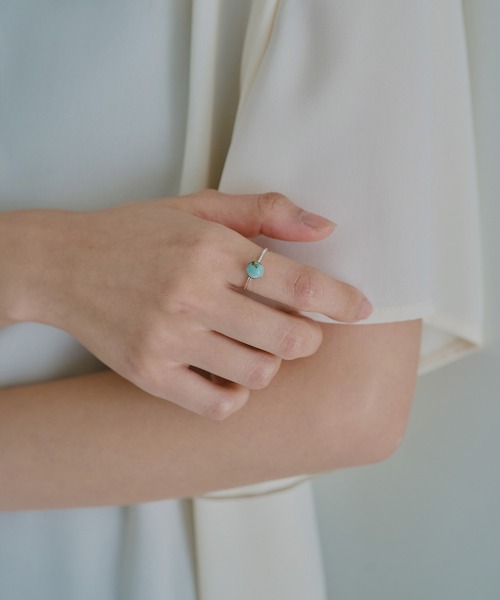 LAVEANGE（ラビアンジェ）の「サークルストーンシルバーリング（リング・レディース・ブラック/アイボリー/ターコイズブルー・9/12/15 /14/17）」の14枚目の写真