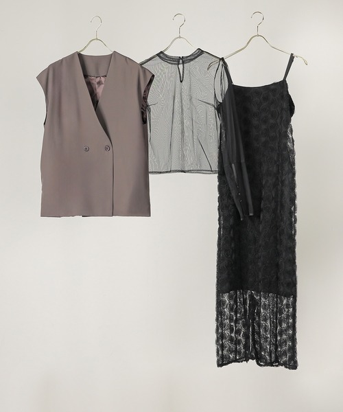 シアートップス ベスト ローズ レース ドレス 3点セット 結婚式