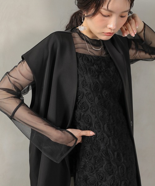 シアートップス ベスト ローズ レース ドレス 3点セット 結婚式