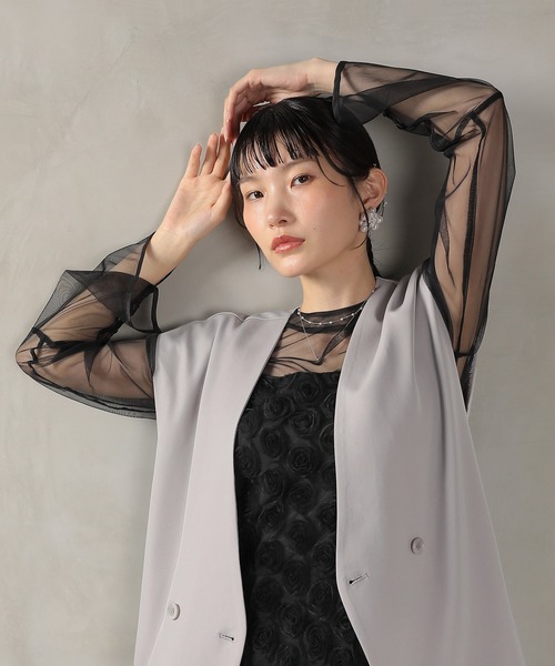 Kana(カナ)の「シアートップス ベスト ローズ レース ドレス 3点セット 結婚式 お呼ばれ オケージョン(ドレス・レディース・ライトグレー/ブラック/ブラウン・M)」の14枚目の写真