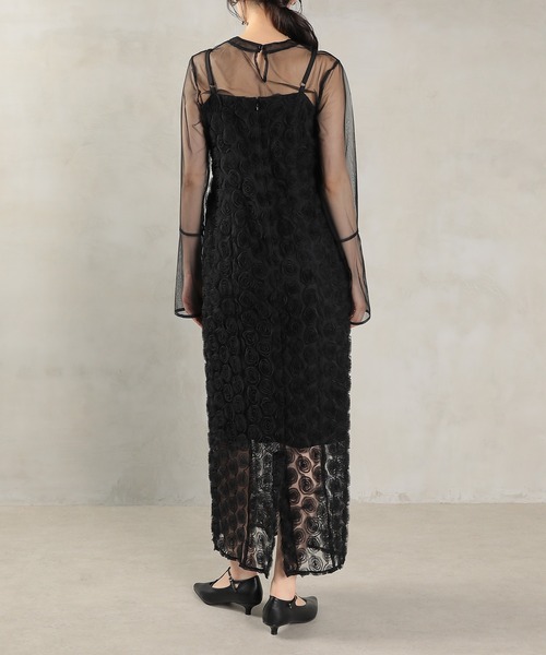 最終価格 kana / ANDRESD シアートップス×ジャガードドレス 結婚式 アンドレスド ANDRESD V line ジャガードドレス 結婚式 お呼ばれ